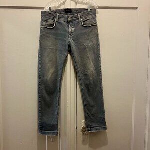 J. Lindeberg Damien Jeans 34x32 Mid Rise Skinny Fit Gray Blue Denim